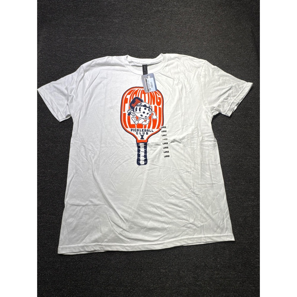 Illinois T-Shirt Men Large White NCAA Pickleball Club Gildan NEW